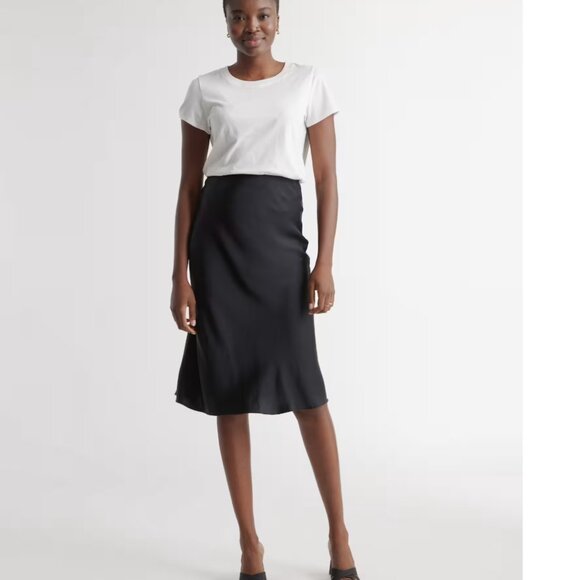 Quince Black Washable Silk Skirt - Size Large - Picture 6 of 10